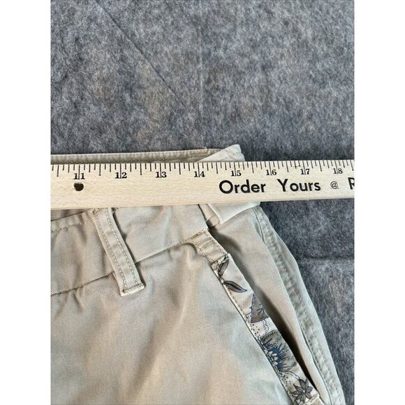Coldwater Creek Womens Casual Pants Size 10 Khaki Tan Pockets Floral Paisley - Picture 4 of 9